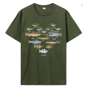 Types Of Freshwater Fish Fishing T Shirts Summer Style Graphic Cotton Tshirt Oversized Streetwear Birthday T-shirt Men Clothing