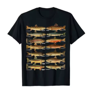 Trout Fish Species Fishing Gift T-Shirt Men Cotton Tees Tshirt Harajuku Streetwear